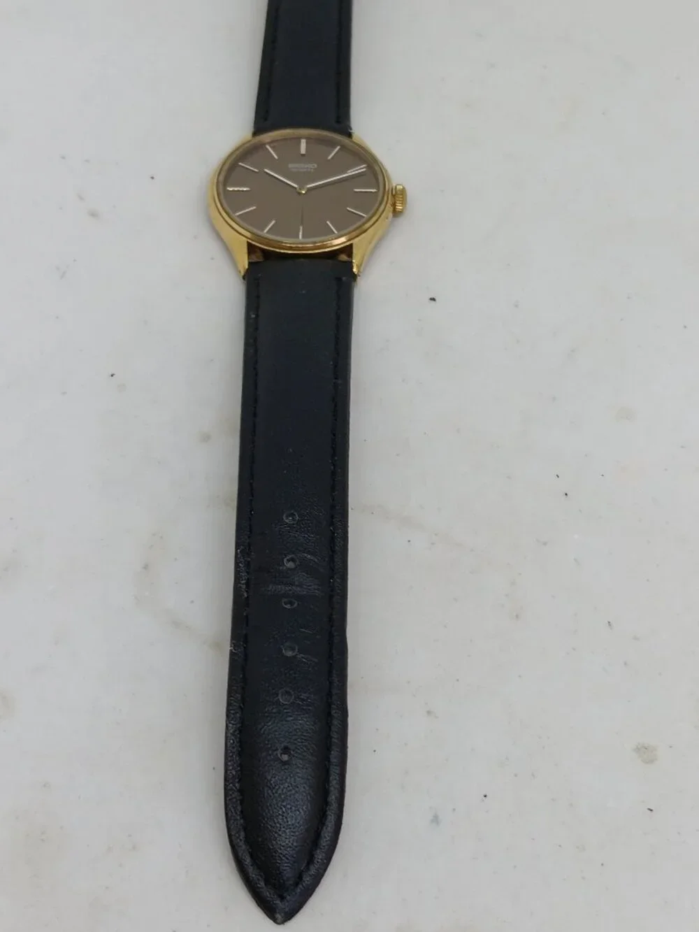 VINTAGE 1979 Seiko 7810-8049 Men’s 33mm Gold Tone Mirror Dial Watch PLS READ